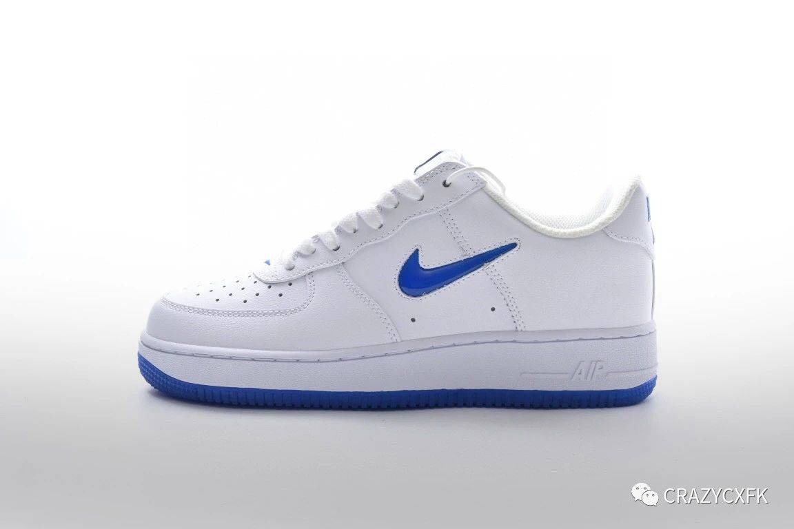 耐克Nike Air Force 1 Low Royal Color Month Jewel 白蓝水晶果冻钩