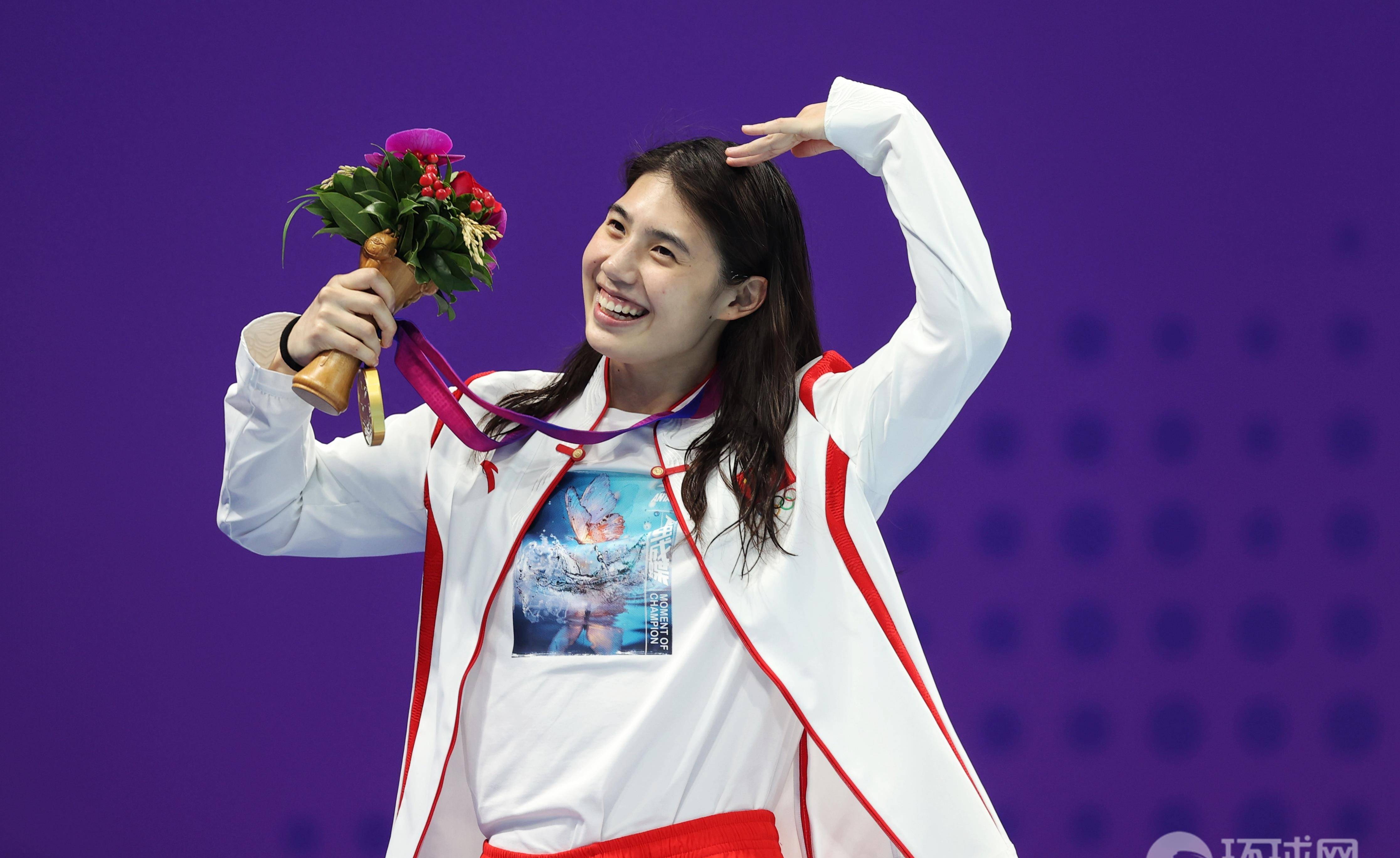 「图集」杭州亚运会女子4x100米自由泳决赛,我们队夺冠_崔萌_张雨霏