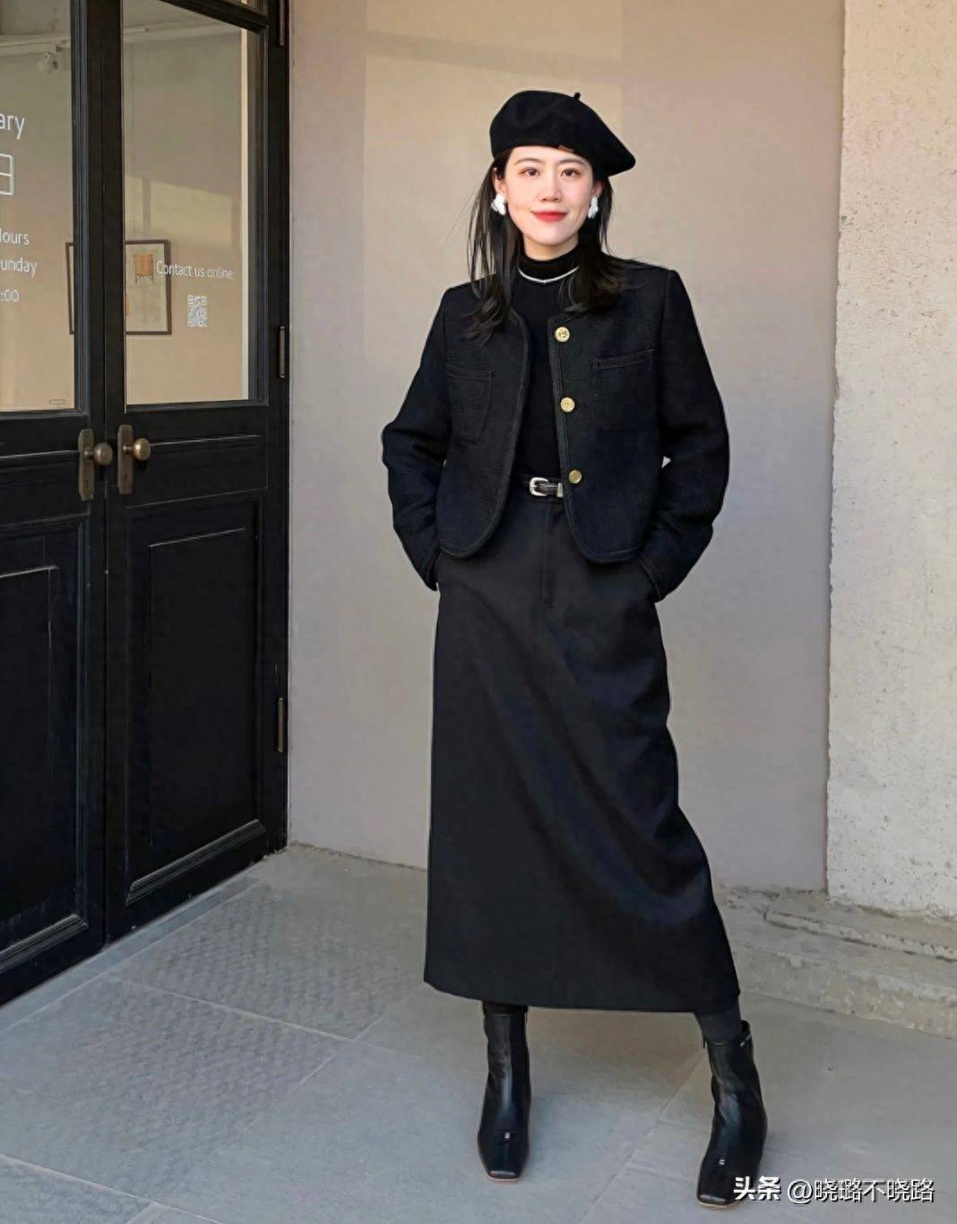 博主三木也放弃风衣了,穿起"小香风"扮时髦,气质瞬间高级多了_外套