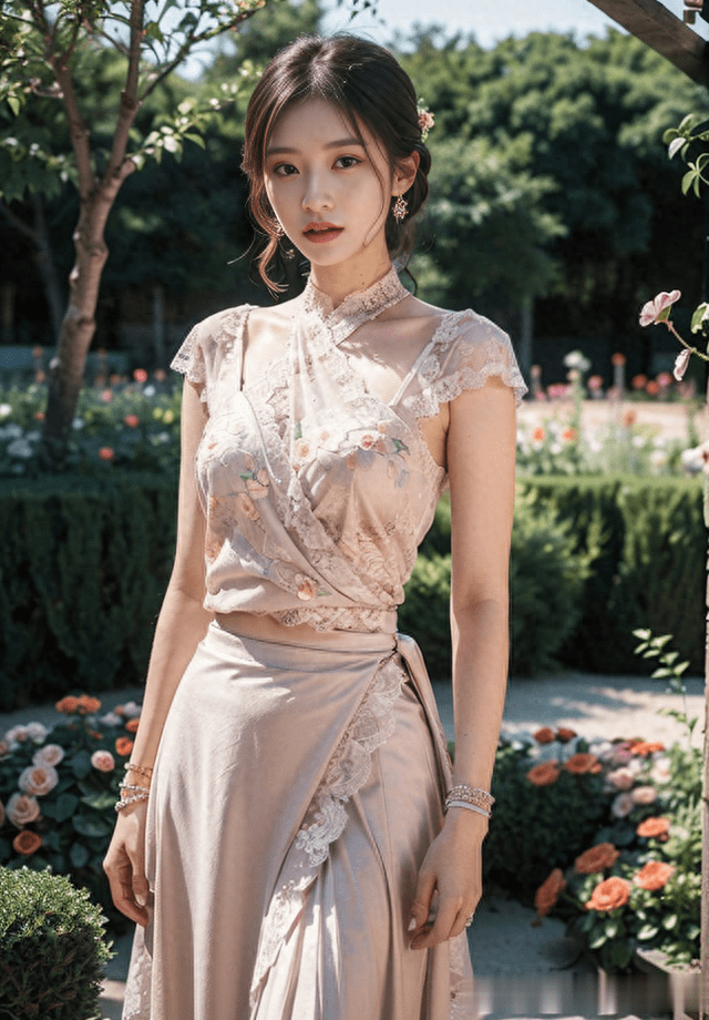 身材超好的小姐姐为你带来maxi裙的时尚魅力_风格_带着_的花园