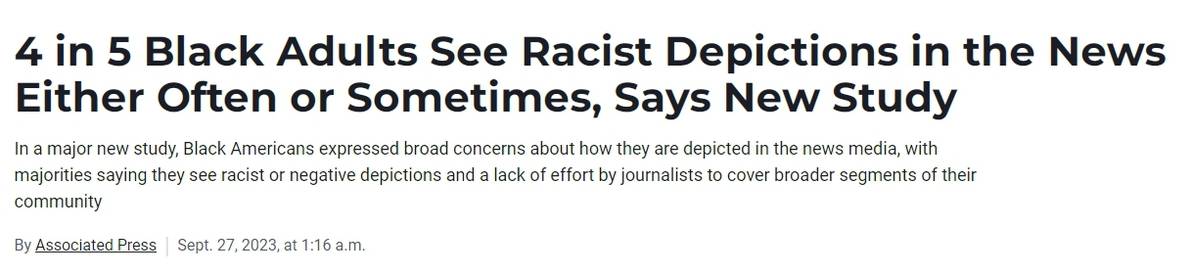80%非裔美国人称该群体受到新闻报道不公正描述 且这一问题不太会得到改善