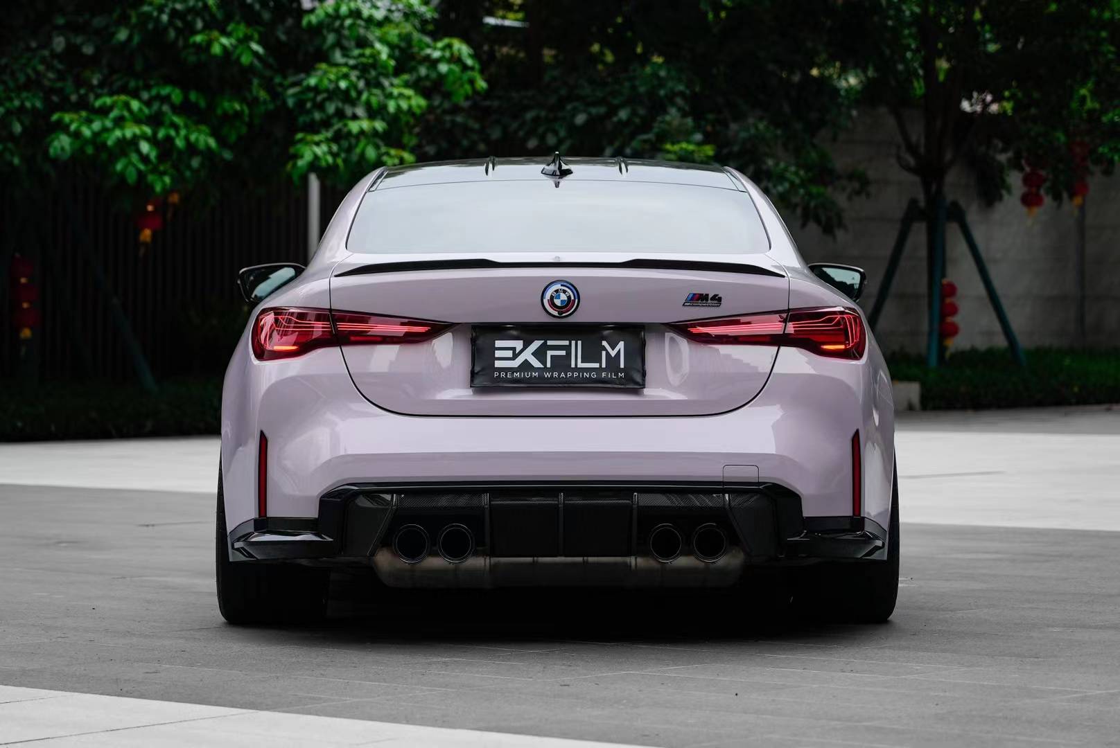 宝马m4-ek改色膜改色膜迷雾灰紫,少女心爆棚_搜狐汽车_搜狐网