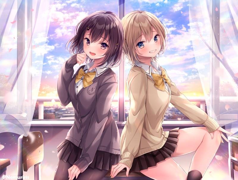 二次元女生壁纸分享 开衫毛衣特辑p站美图欣赏_制服