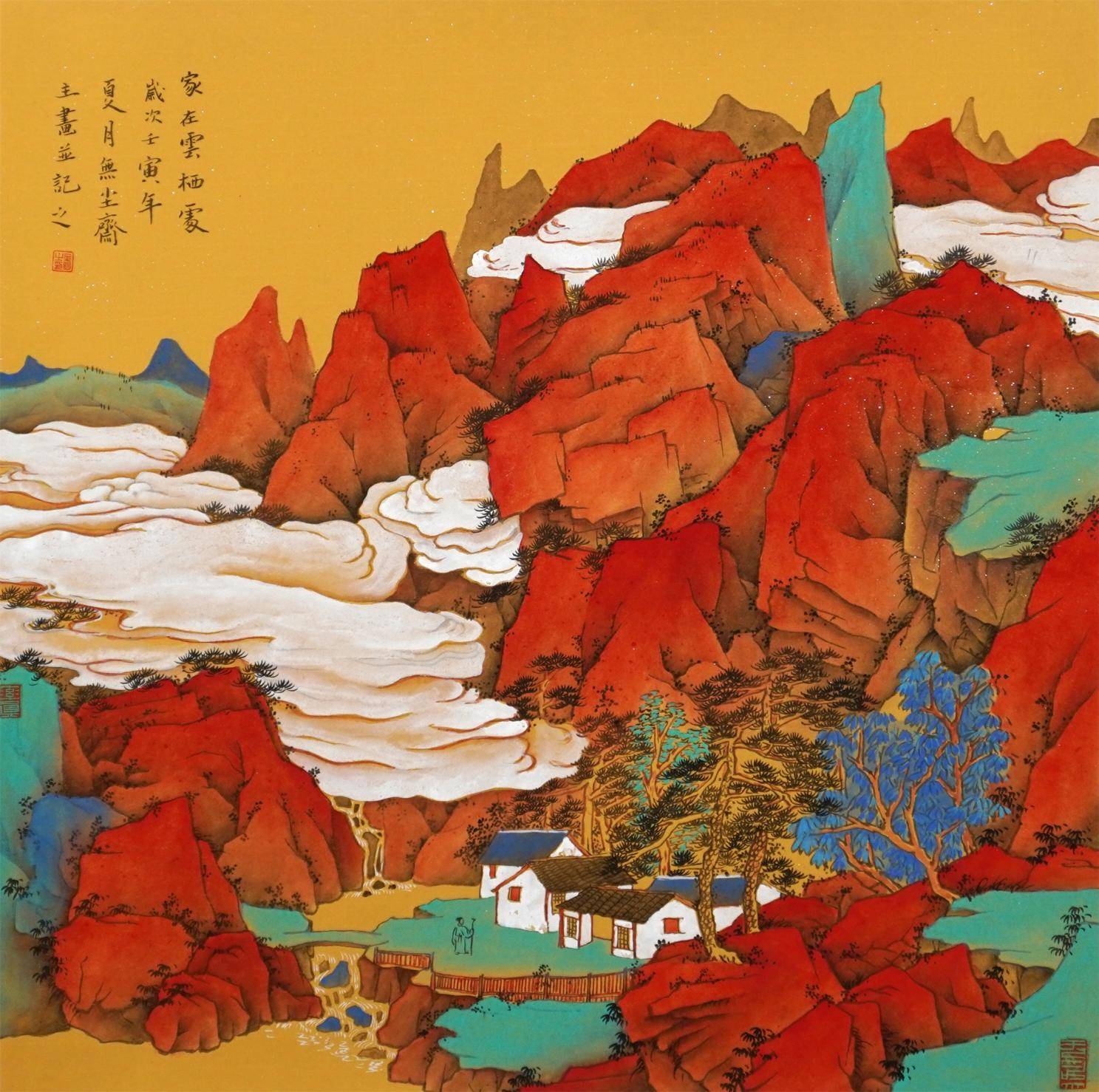 吴金明:青绿山水的当代性探索_何海霞_作品_金碧