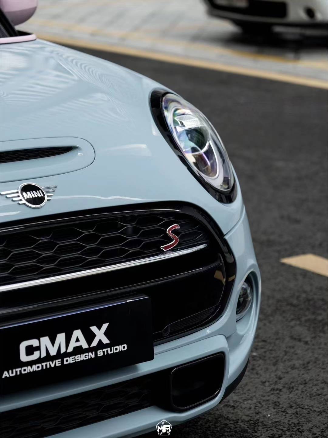 宝马mini-matrix矩阵改色膜迈森蓝,可甜可盐_肌肉_猛男_#matrix