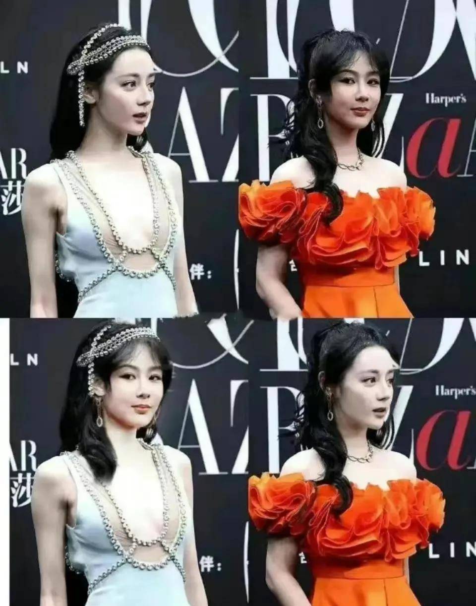 看看今晚坐在芭莎身边的杨紫和迪丽热巴就知道了_连衣裙_红色_衣服