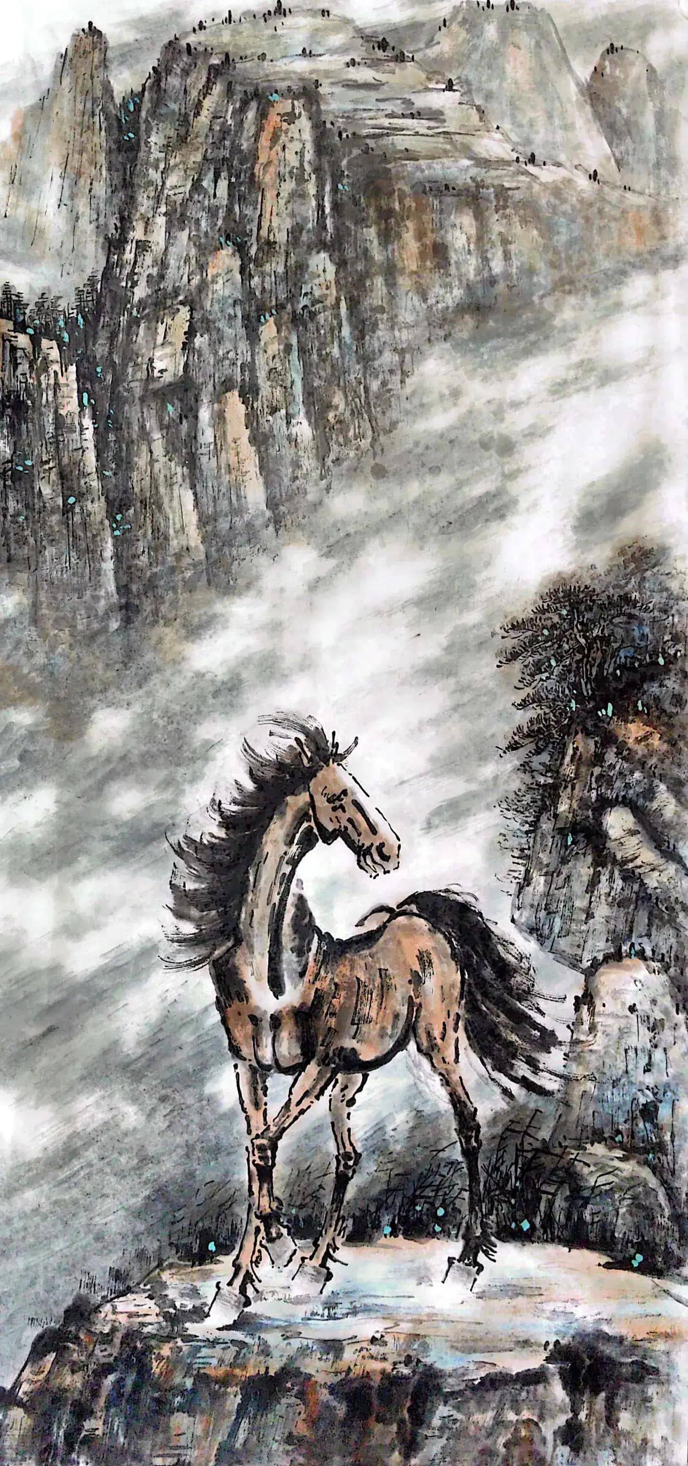 著名雕塑家实力派国画家周鸿石国画新作赏析_特质_精神_水墨