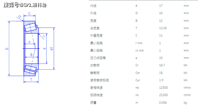 30203轴承尺寸参数_机构_设备_机械