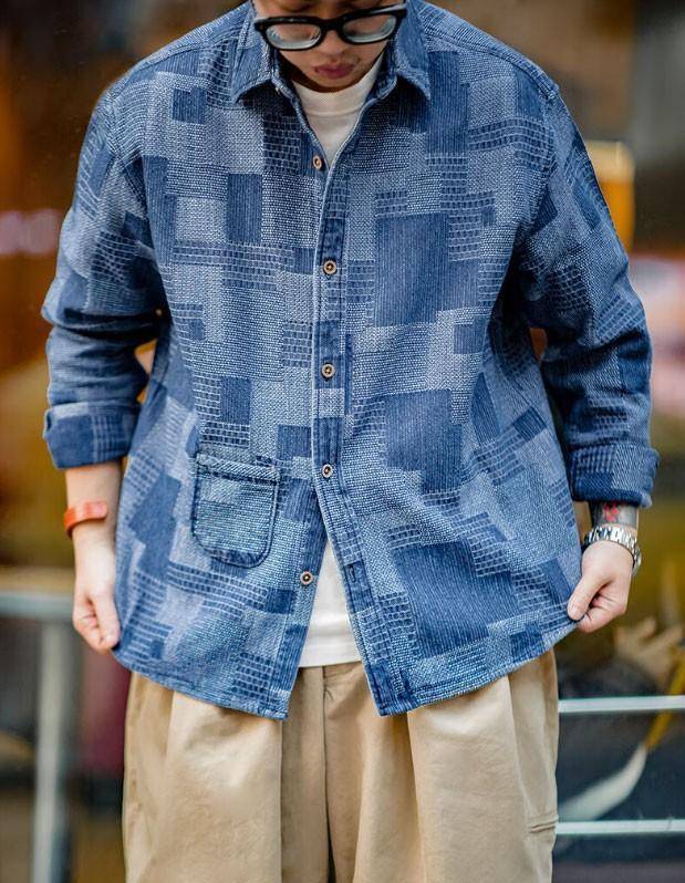 美式复古风格与boro风魅力的结合,这款牛仔衬衫让你凉爽一整个秋天