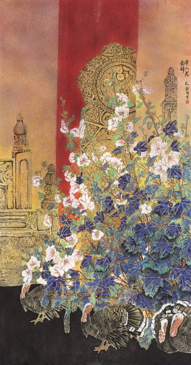 秋岭归云图 180cm×97cm李丽霞 渔舟唱晚 180cm×97cm李兴岗 我在郑州