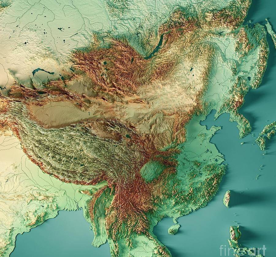 ▼和清代全盛时期版图出奇的一致中国天然地形图原因也是因为统一后的