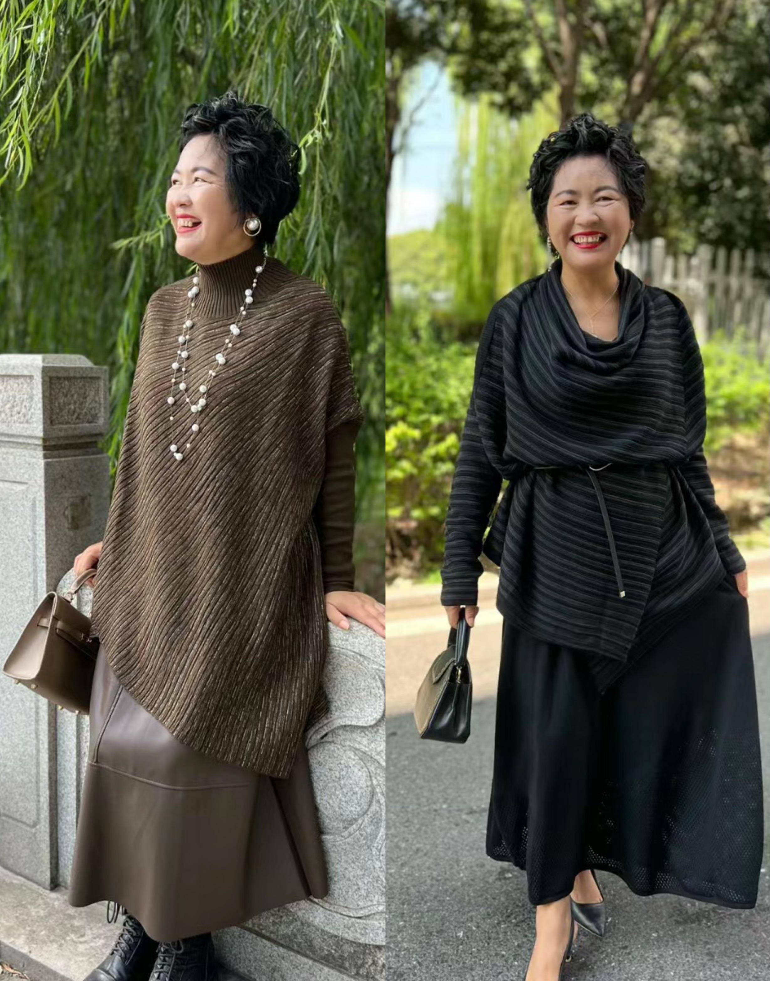 与婆婆对比没有婆婆,50-60年代的阿姨装扮以及年轻人_时尚_外套_显得