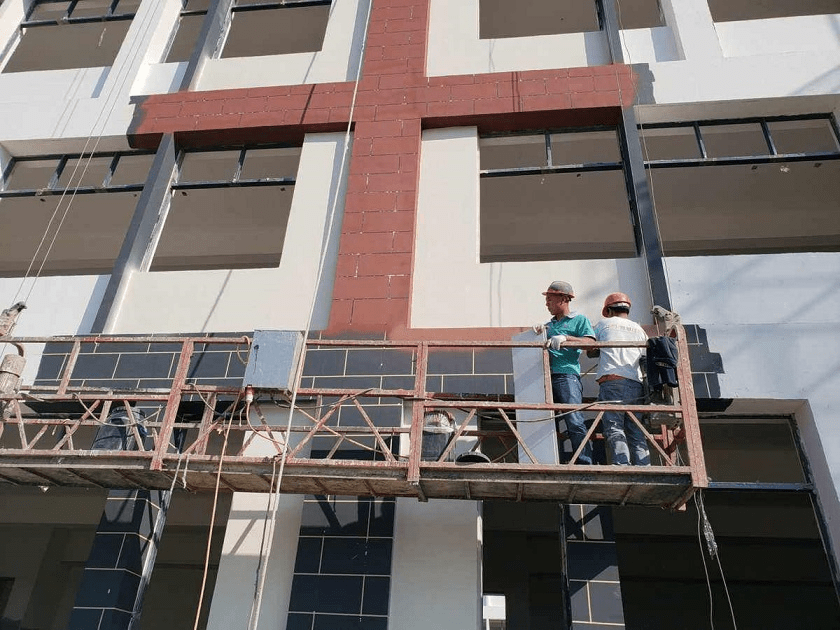 外墙真石漆施工工艺流程,外墙真石漆喷涂_进行_分格_表面