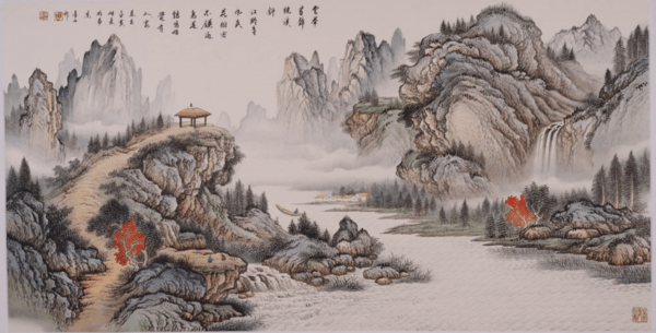 周金山仿古工笔山水——国内唯一荣膺"大红袍"和"大金袍"的艺术家