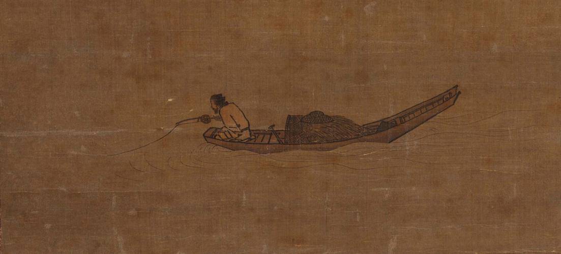 古画渔翁钓鱼图片图片