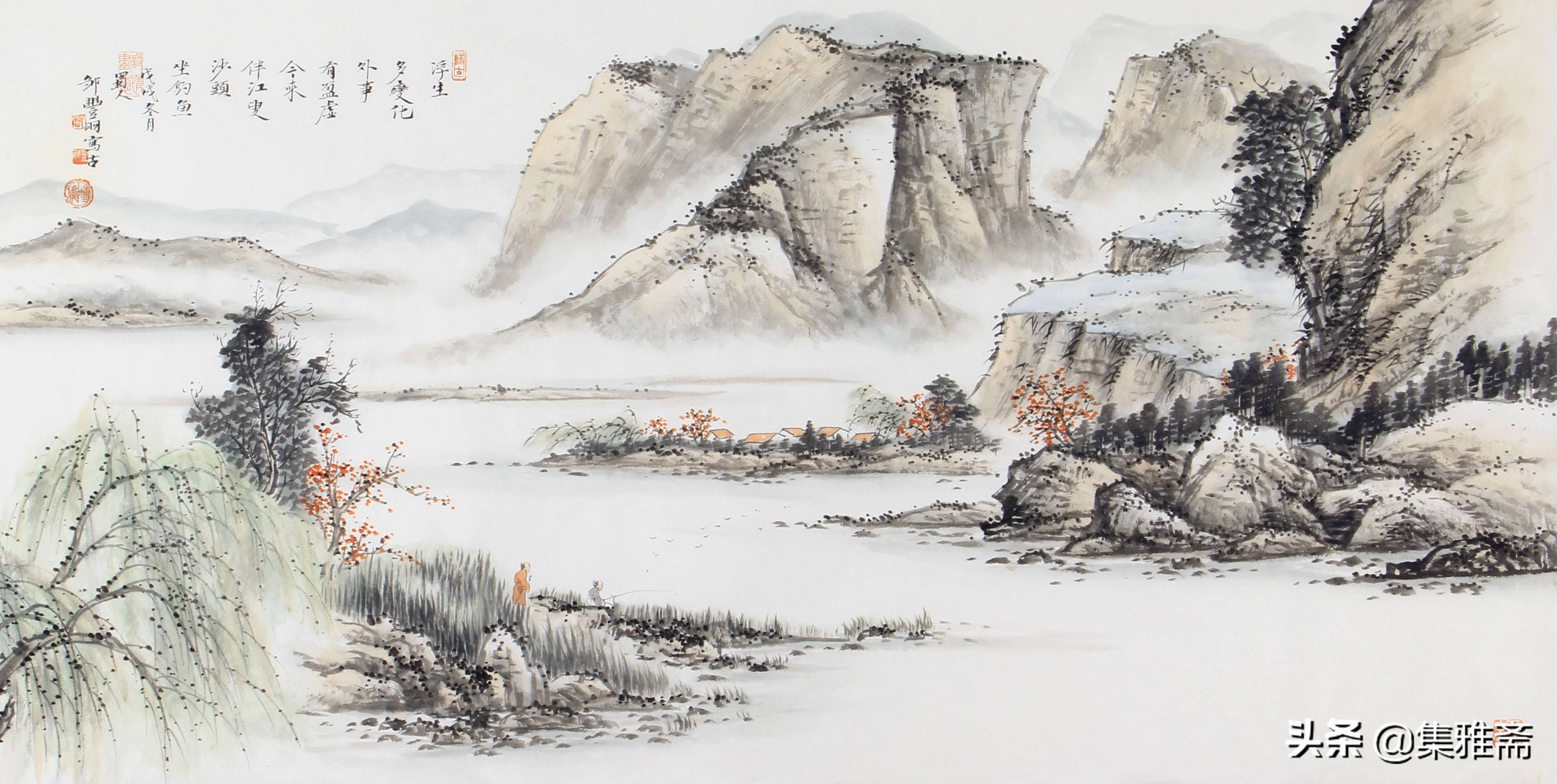 灵心妙悟 笔墨融神——集雅斋画家邹丰羽山水画欣赏_字画_书画_国画
