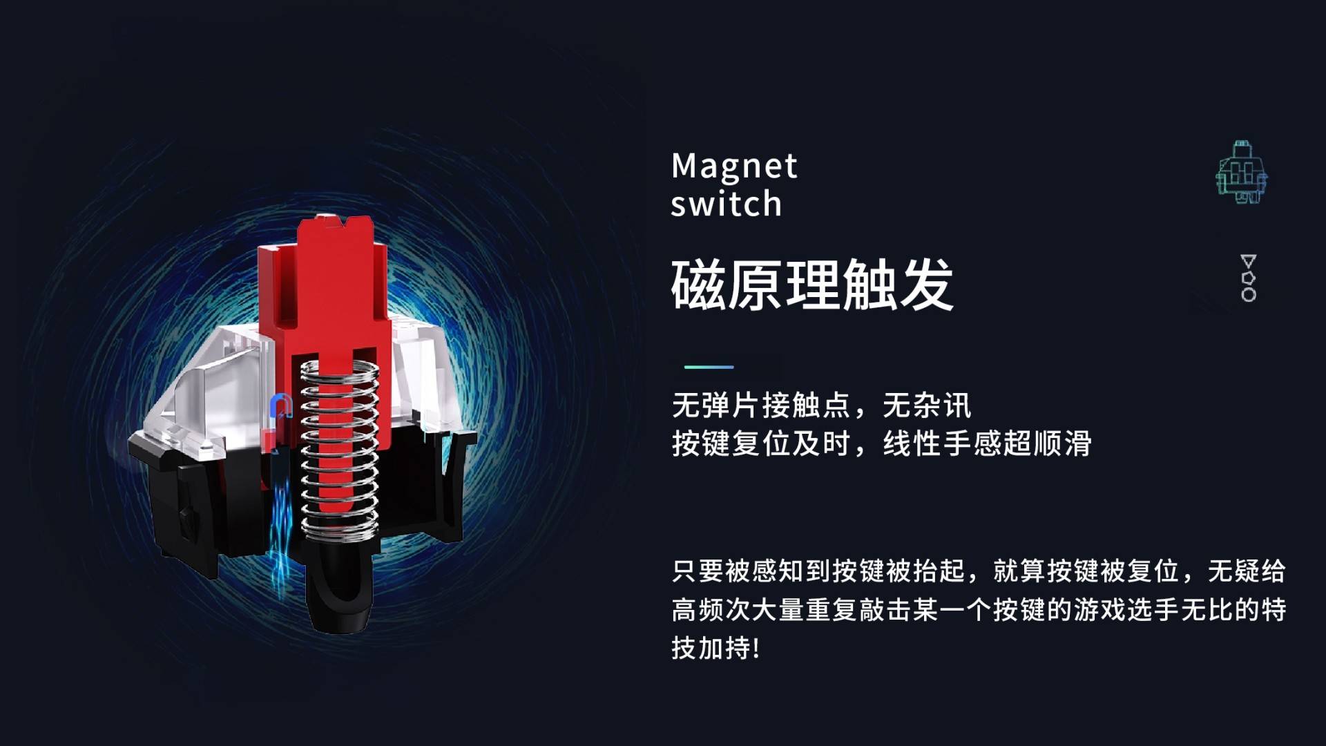 可调触发行程 瑞翼鲨推出黑科技新品-磁轴_mm_霍尔_手感