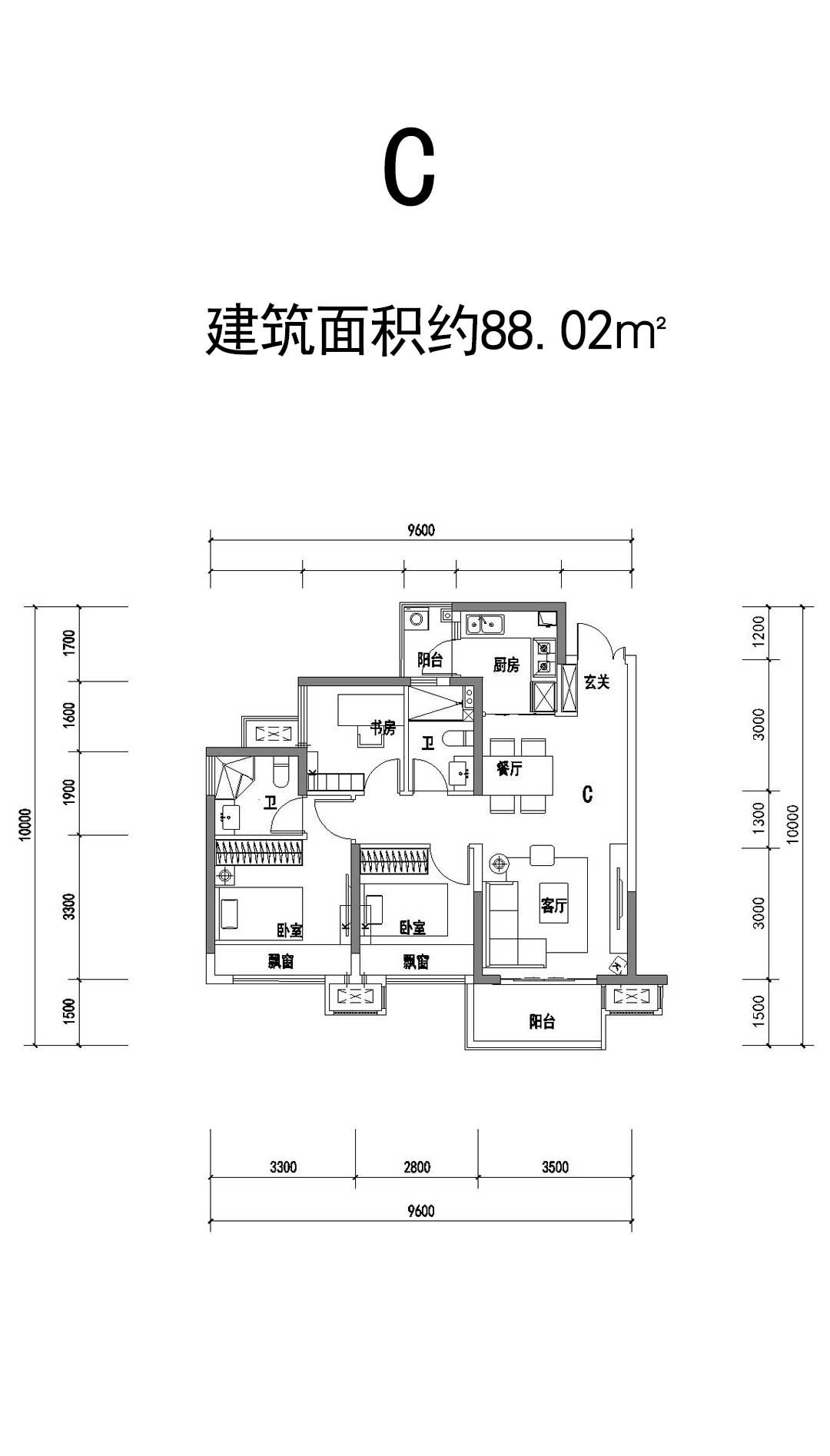 宜宾康桥公馆户型图图片