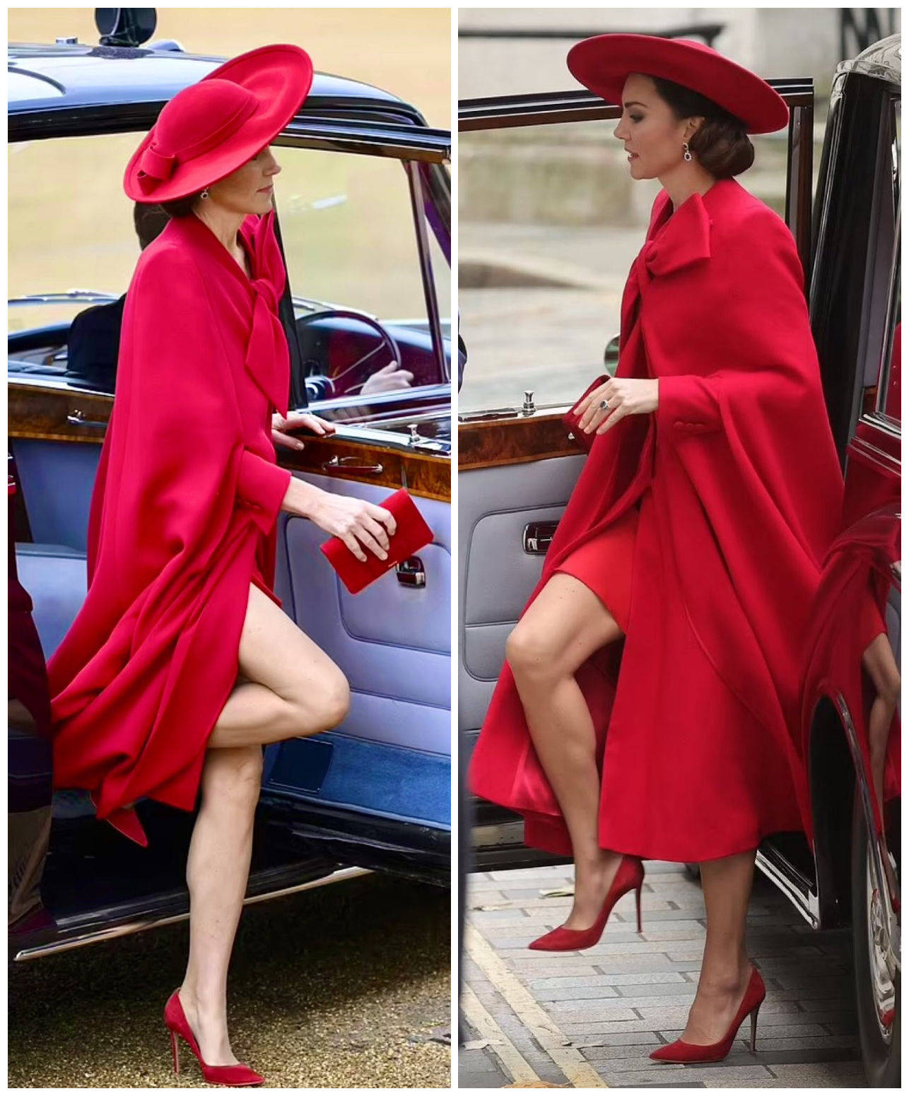 韩国第一夫人访英,凯特王妃「露美腿」抢镜拼美_威廉_尹锡_金建