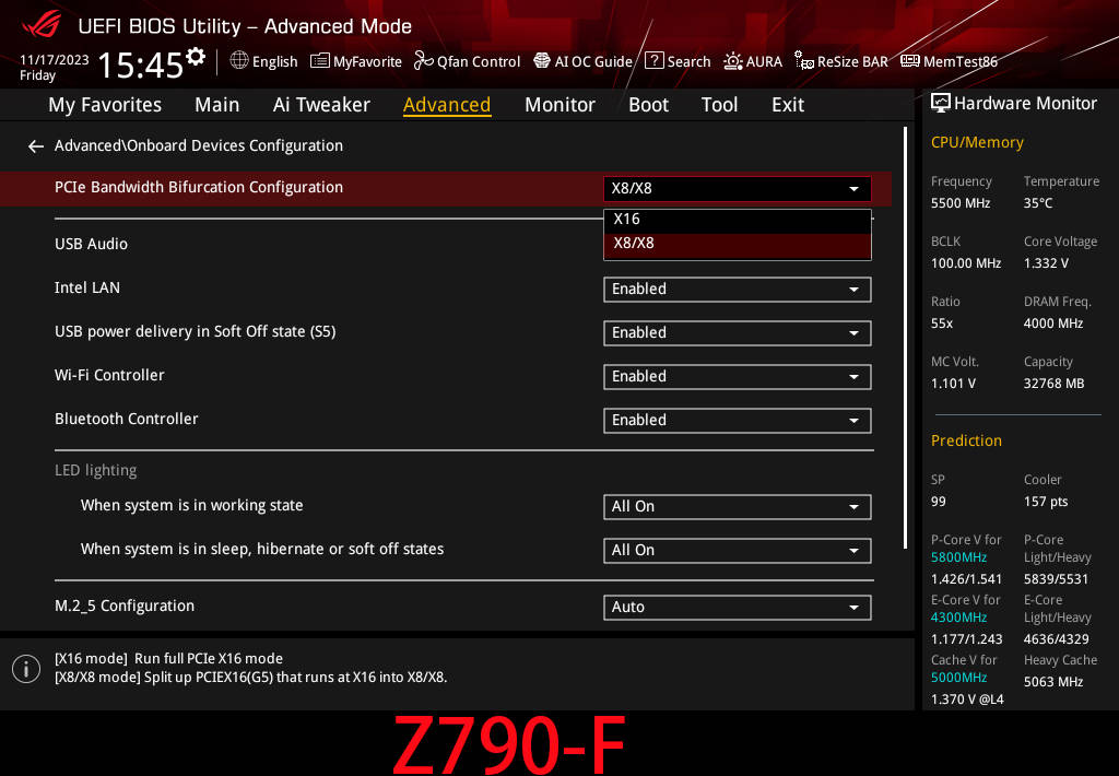 pcie拆分為8x8通道之後,顯卡m.2 ssd插槽就可以支持pcie 5.