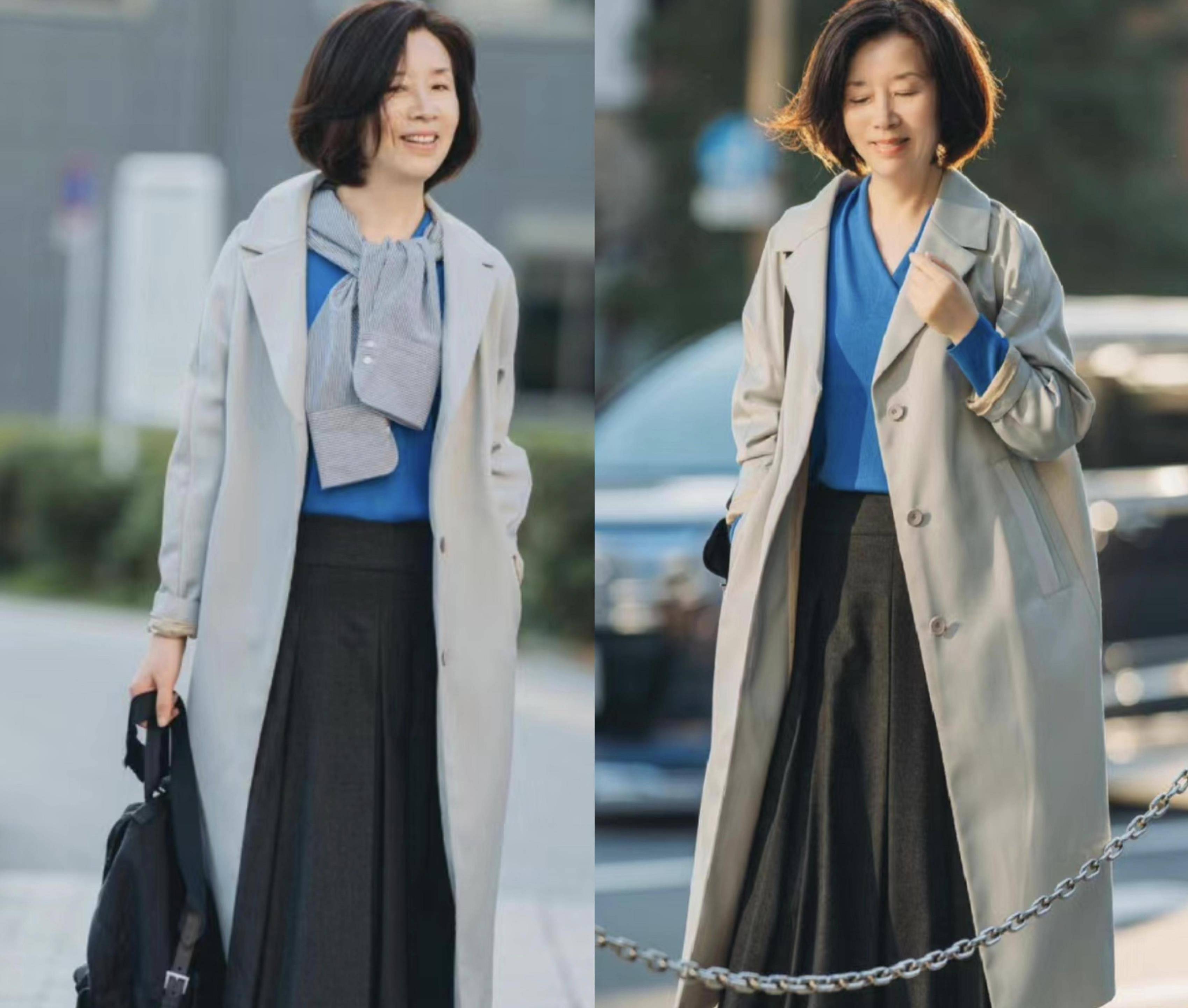 50岁的女人秋冬拒绝"花哨",试试这些穿搭,每一套都值得借鉴_女性_夹克