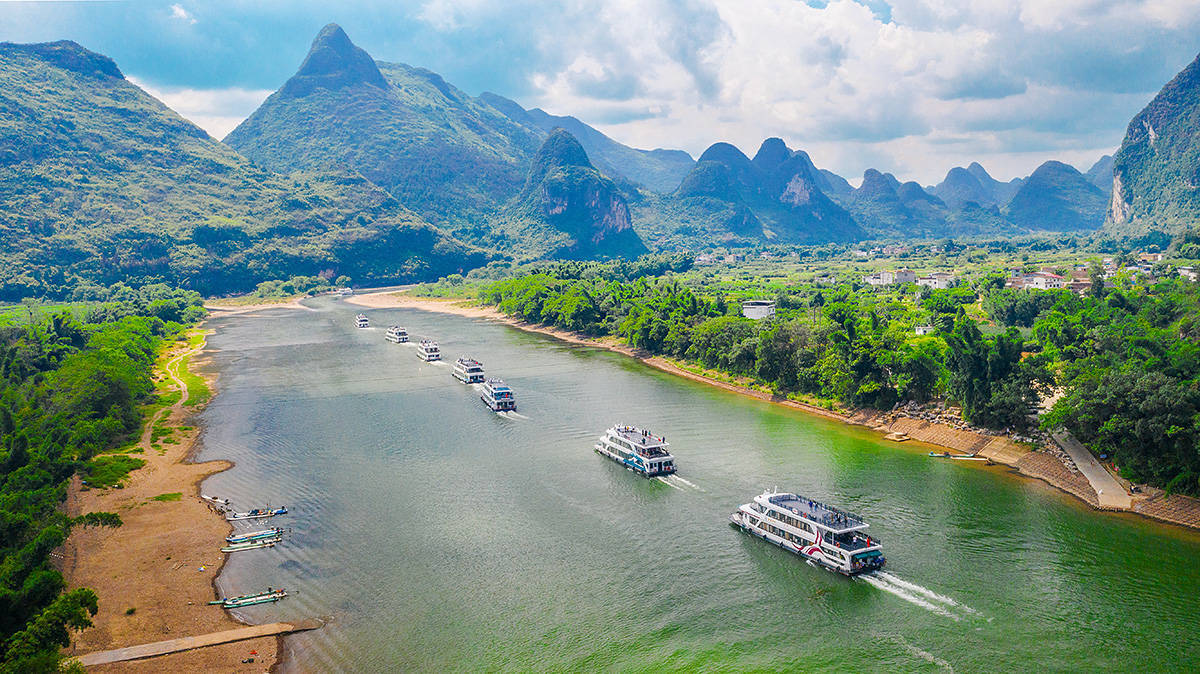 畅快漓江里游泳,感受与众不同的漓江秀美_杨堤乡_游船_道路