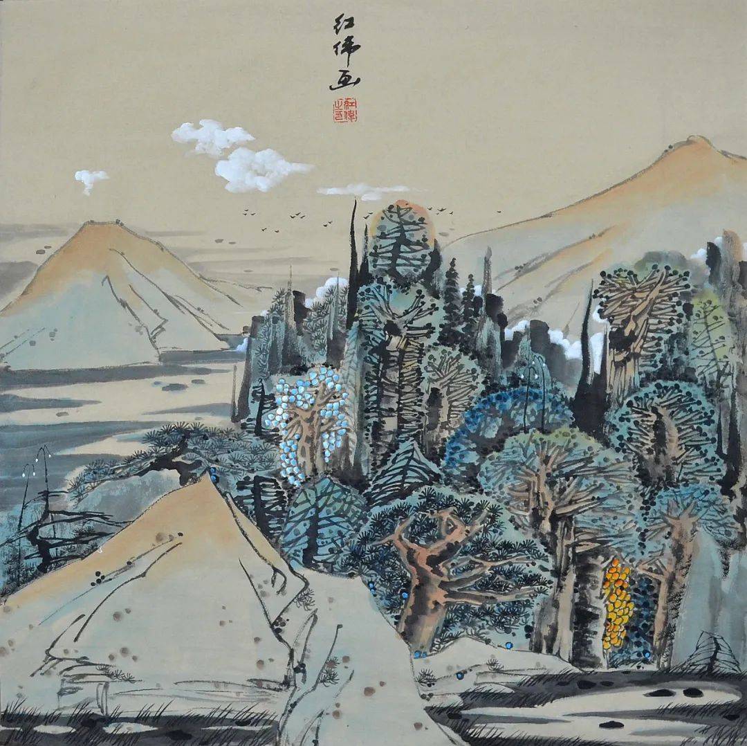 68x68cm《煙波湧翠》 68x68cm《幽居圖》 68x68cm《早雁撫金谷》