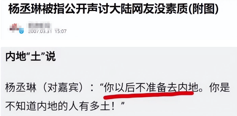 杨丞琳被台湾名嘴吐槽没文化！曾说前生是日本人，讽刺内地人土  第11张