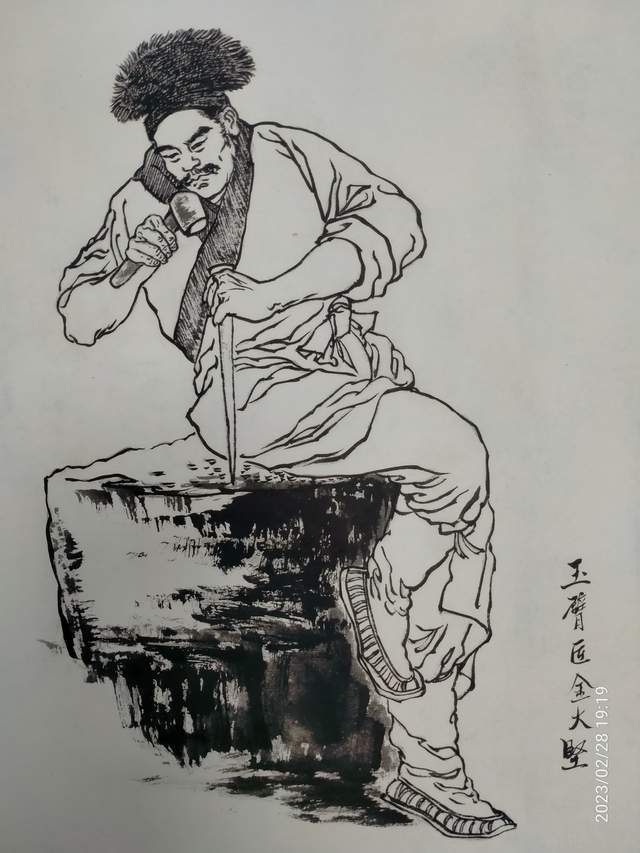 著名画家张敏——2024龙年元旦鉴藏推荐水浒白描人物作品鉴赏