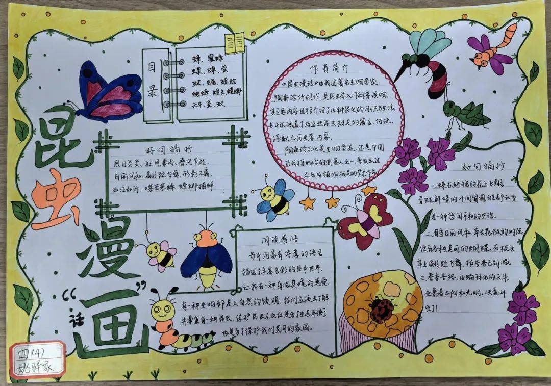 泰师附小东阳分校四年级开展创意读书卡,笔尖绘书香活动