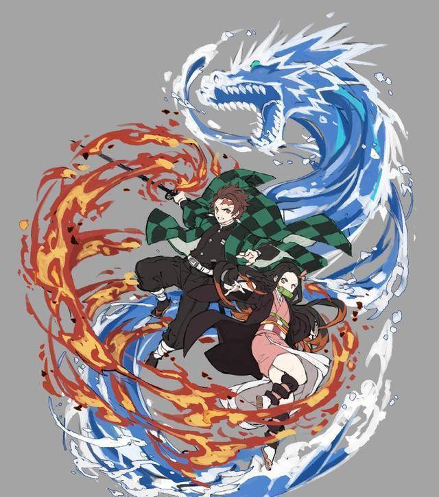 祢豆子和炭治郎炭治郎作为《鬼灭之刃》的主角,他掌握着两种呼吸法,一