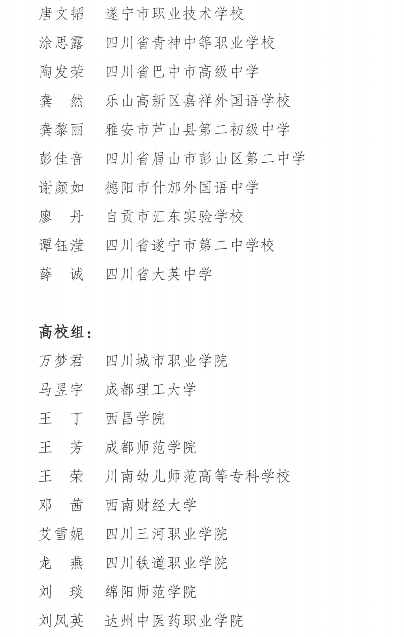 四川省這些職教老師獲獎啦!快看有沒有你熟悉的.