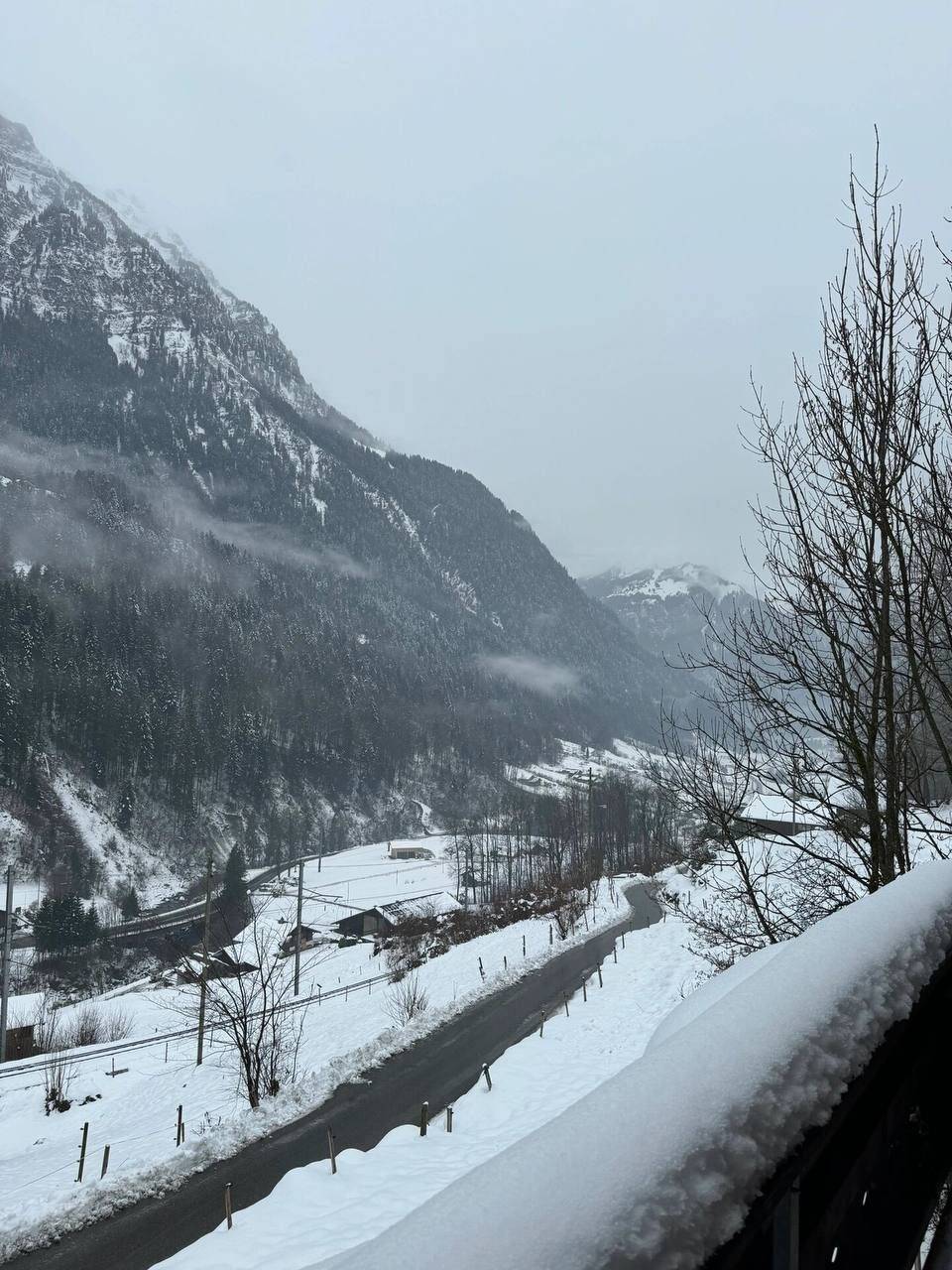 下雪农村山上图片图片