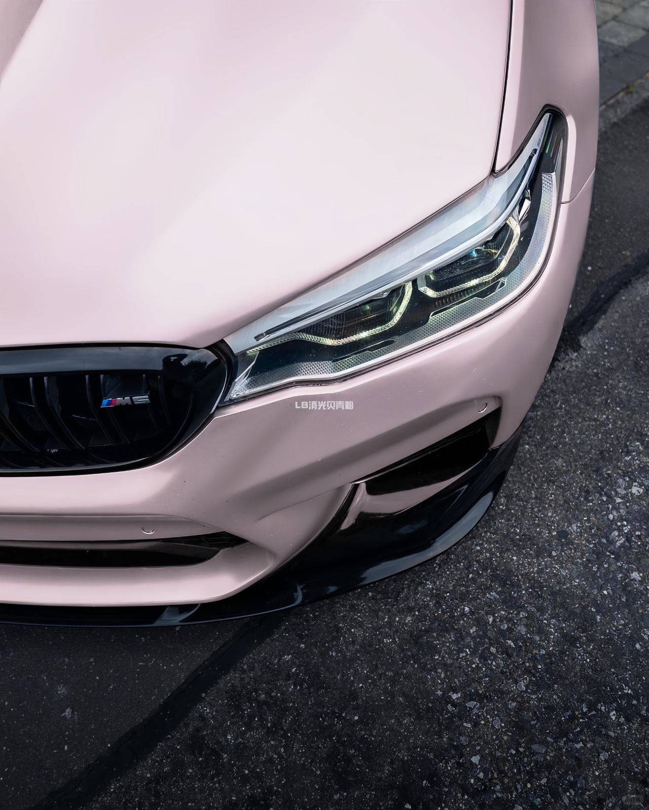 宝马lb改色膜消光贝壳粉,好喜欢这个低饱和的粉啊_粉色_颜色_少女