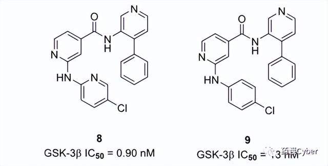 藥渡cyber解析bms公司開發的嘧啶類gsk-3抑制劑分子