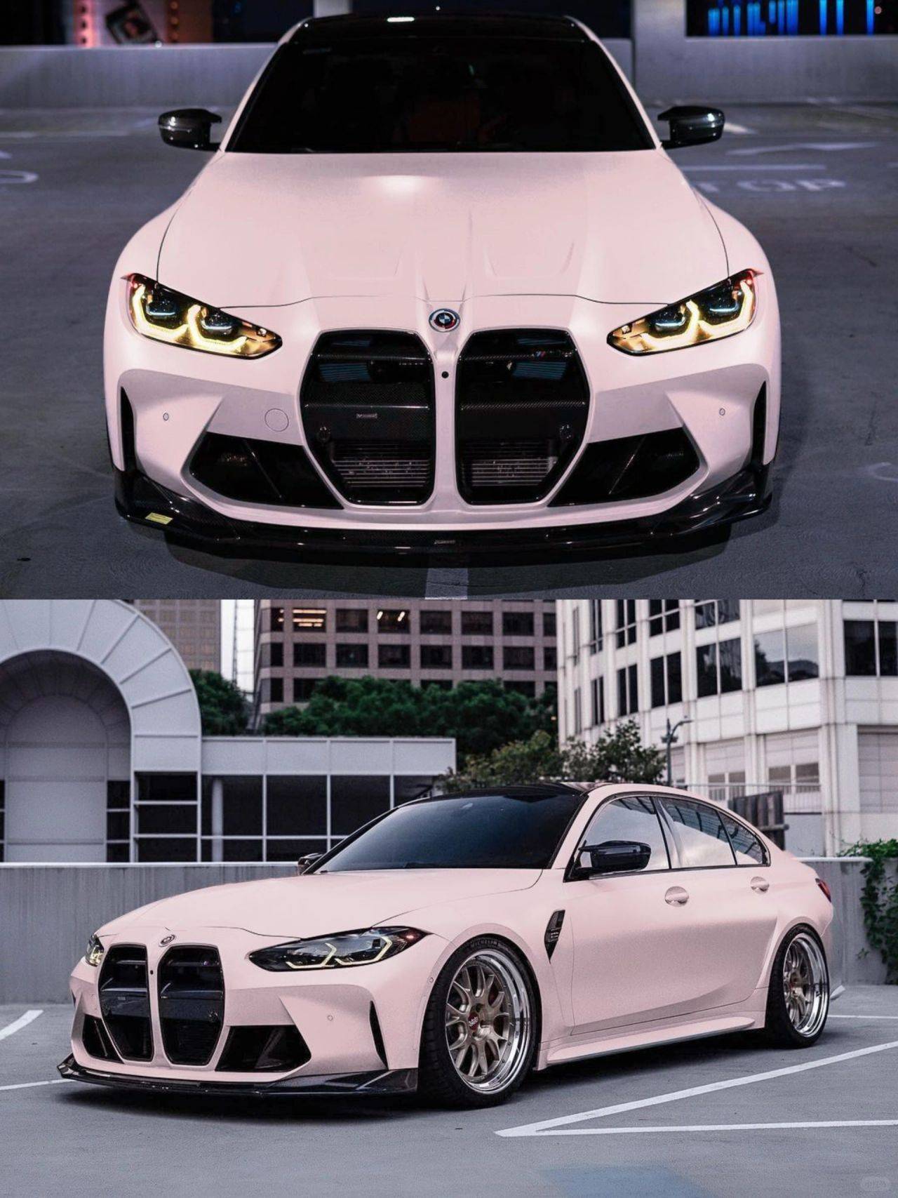 宝马lb改色膜贝壳粉,超级温柔可爱_颜色