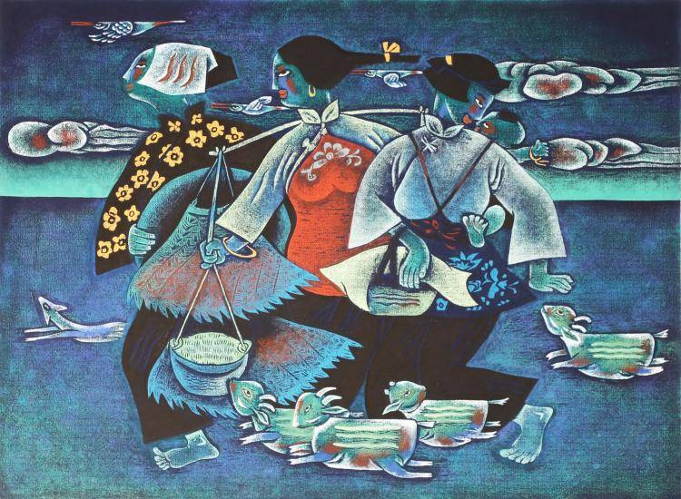 搜狐观察|专访版画艺术家刘小伍_作品_创作_女孩