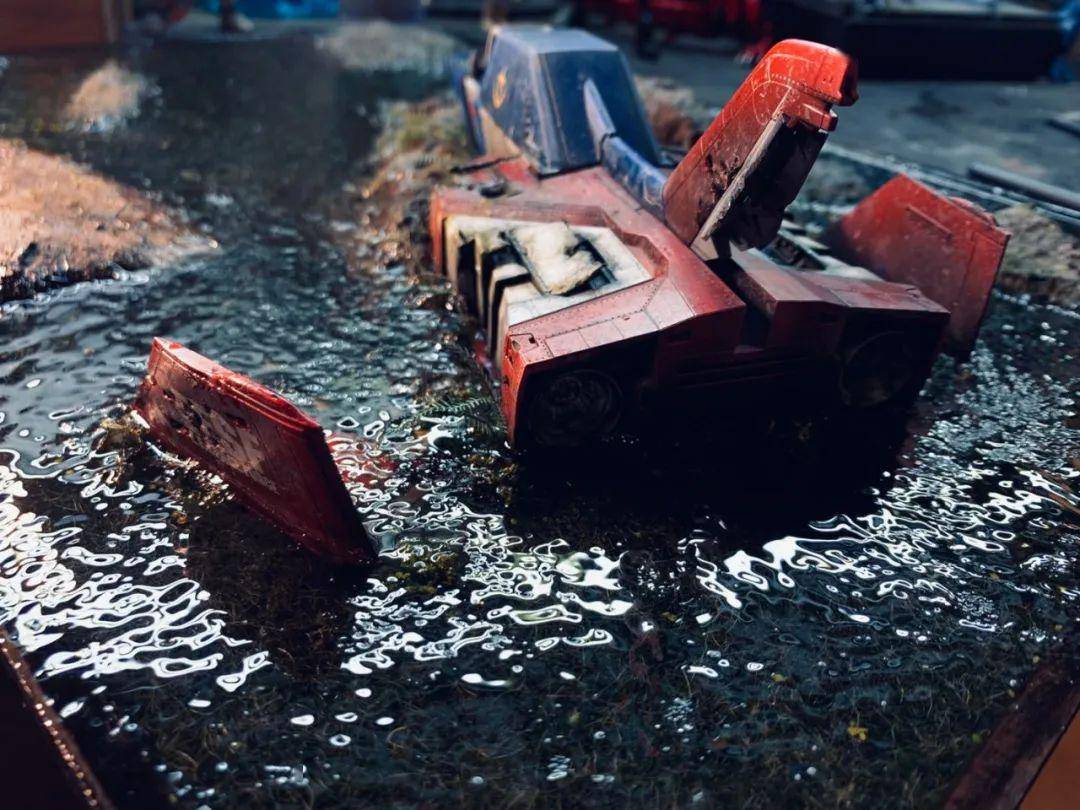 战损场景作,沼泽之中的核心战机遗骸