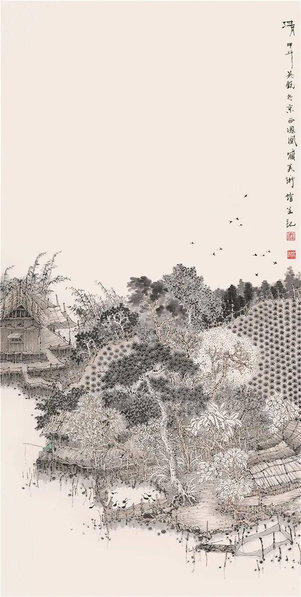 他以南方田园风光入画朴素淡雅又唯美