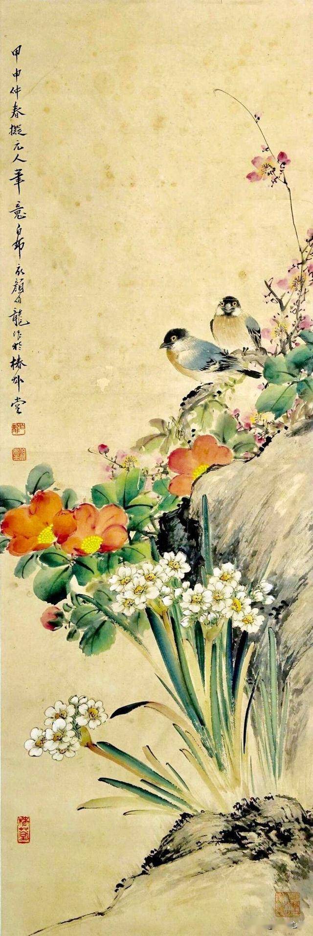 颜伯龙小写意精品花鸟38幅_国画