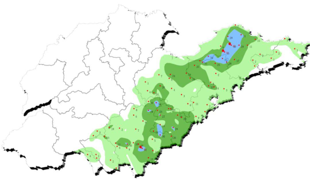 煙臺,威海6市的部分地區 仍有較強雷電 局部有8～10級雷雨大風 冰雹