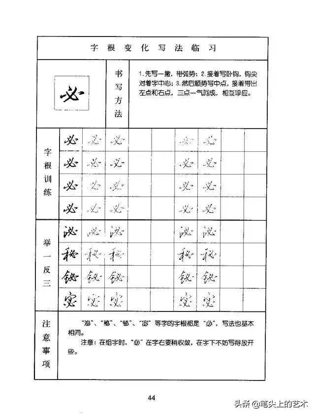 行书必背字根图片