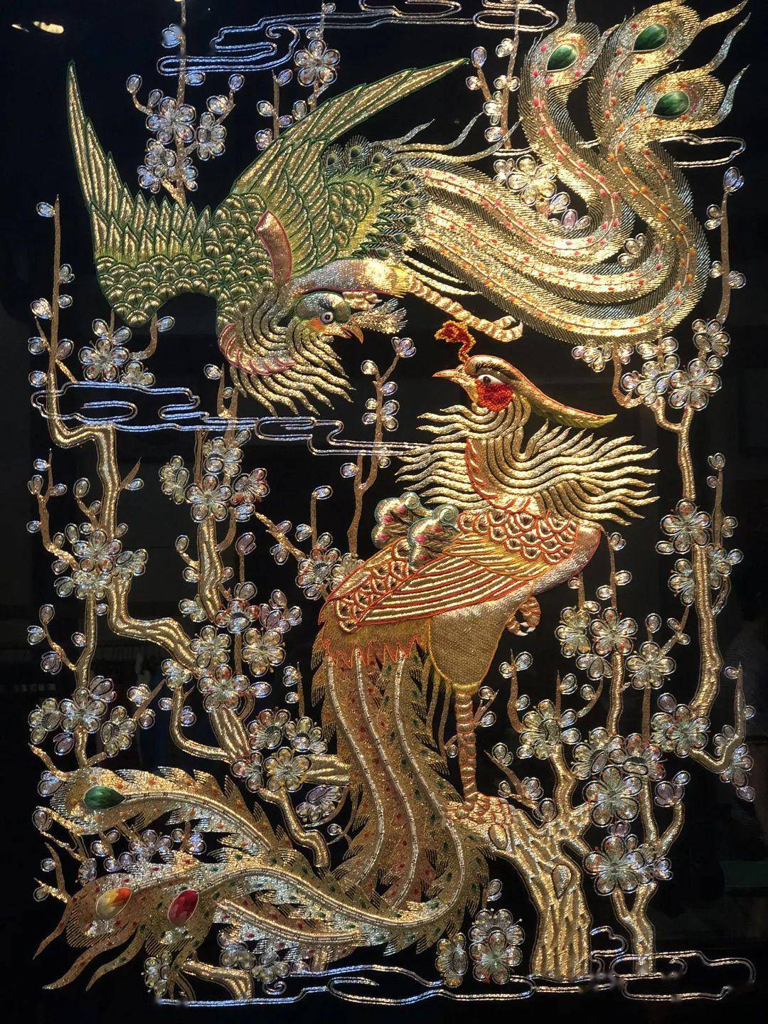 《鸾凤图》 钉金绣