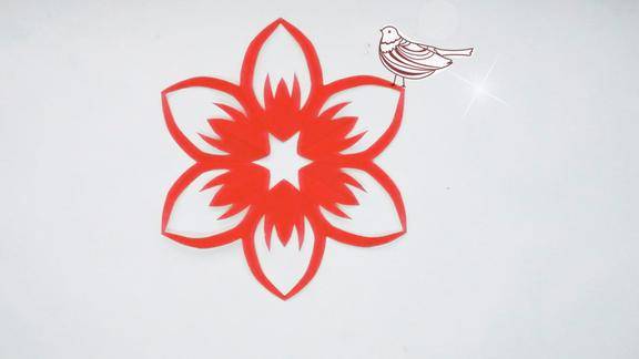 亲子手工剪纸,简单的花朵剪法
