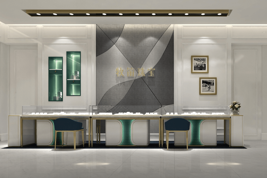 水贝时尚高端的牧笛珠宝展厅