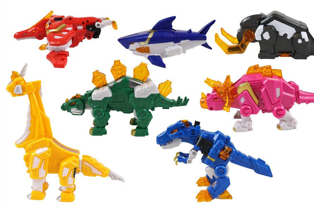 7只变形恐龙合体后会怎样迷你特工队恐龙装甲战士出动