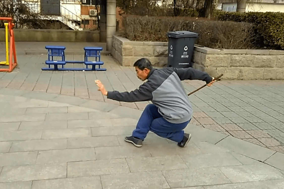 河北形意拳传人郑学文演练的形意连环刀