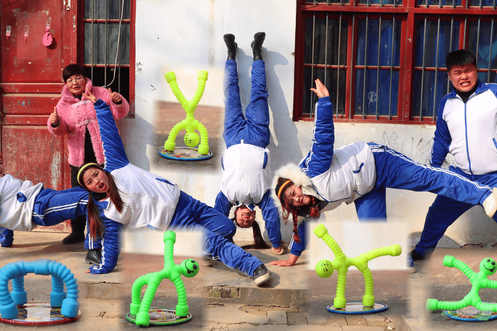 磁铁人姿势模仿大赛,小伙伴们轻松完成下腰和倒立,过程太搞笑了