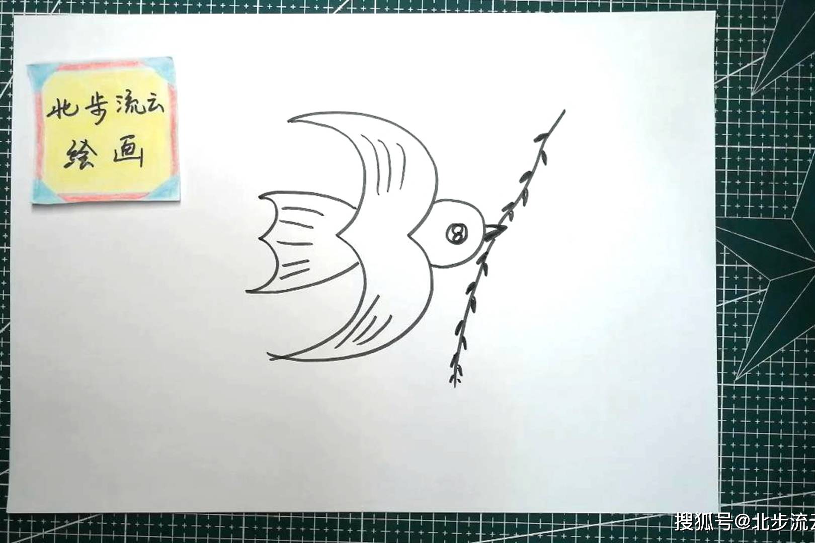 用三个3画一只可爱的燕子简笔画适合孩子画画