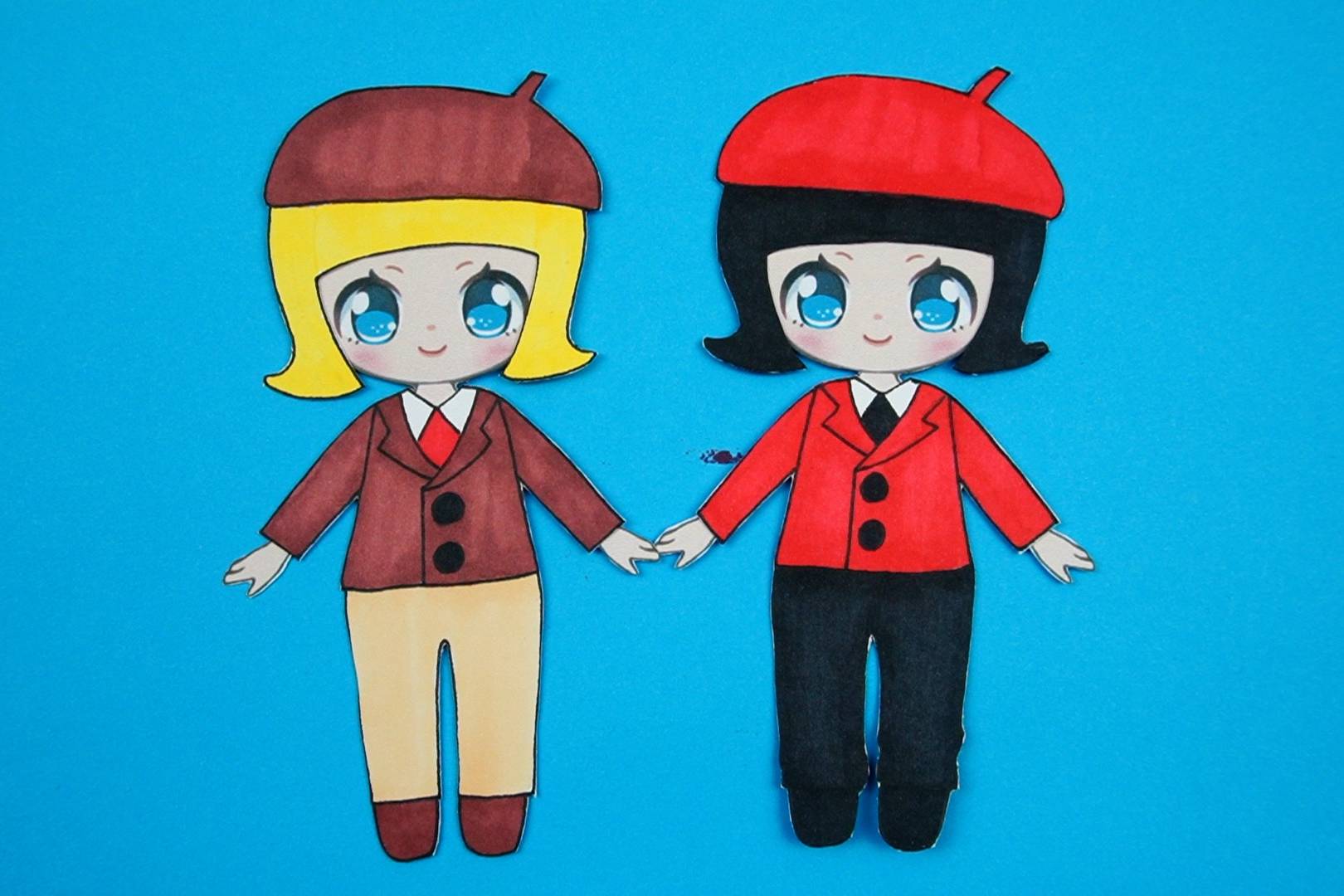 茉莉纸娃娃创意手工卡通艺术大亨小达棕色装扮